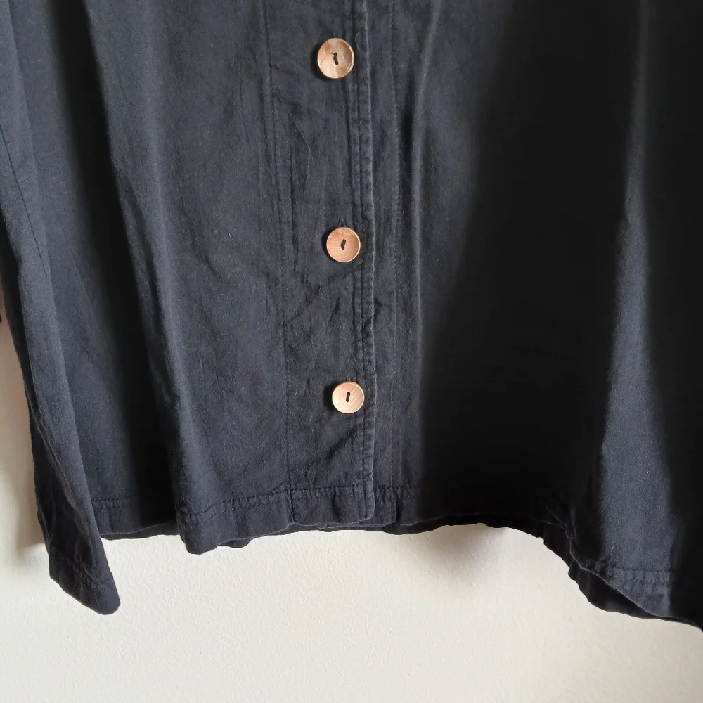 Jordan Taylor Beachwear Black  Cotton Button 3/4 Sleeves